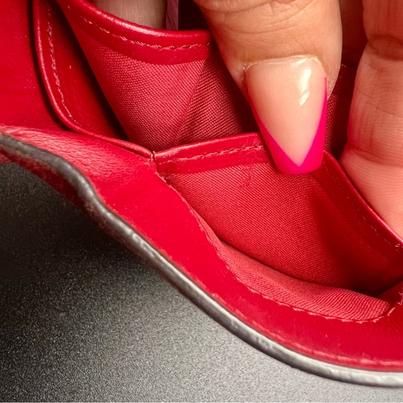 Fendi Calf Leather F Logo Barola Red Micro Trifold Wallet, model 8M0395 - Picture 10 of 13